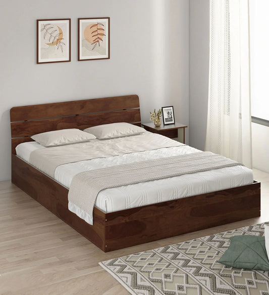 King Bed In Sheesham Finish With Box Storage