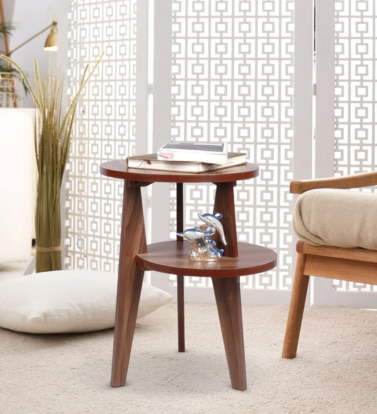 Lily End Table in Asian Walnut Finish
