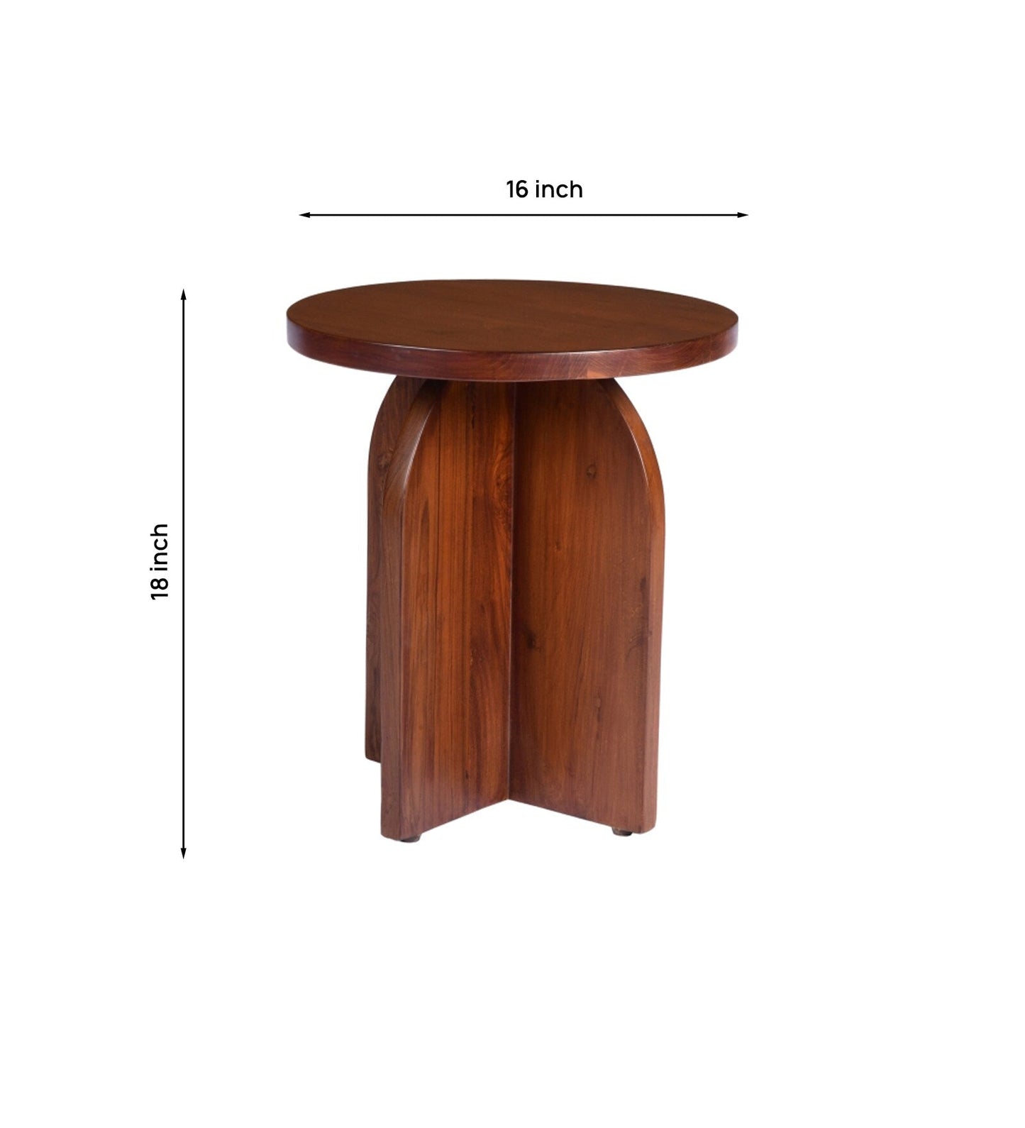 Cole Solid Wood Side Table In Teak Finish