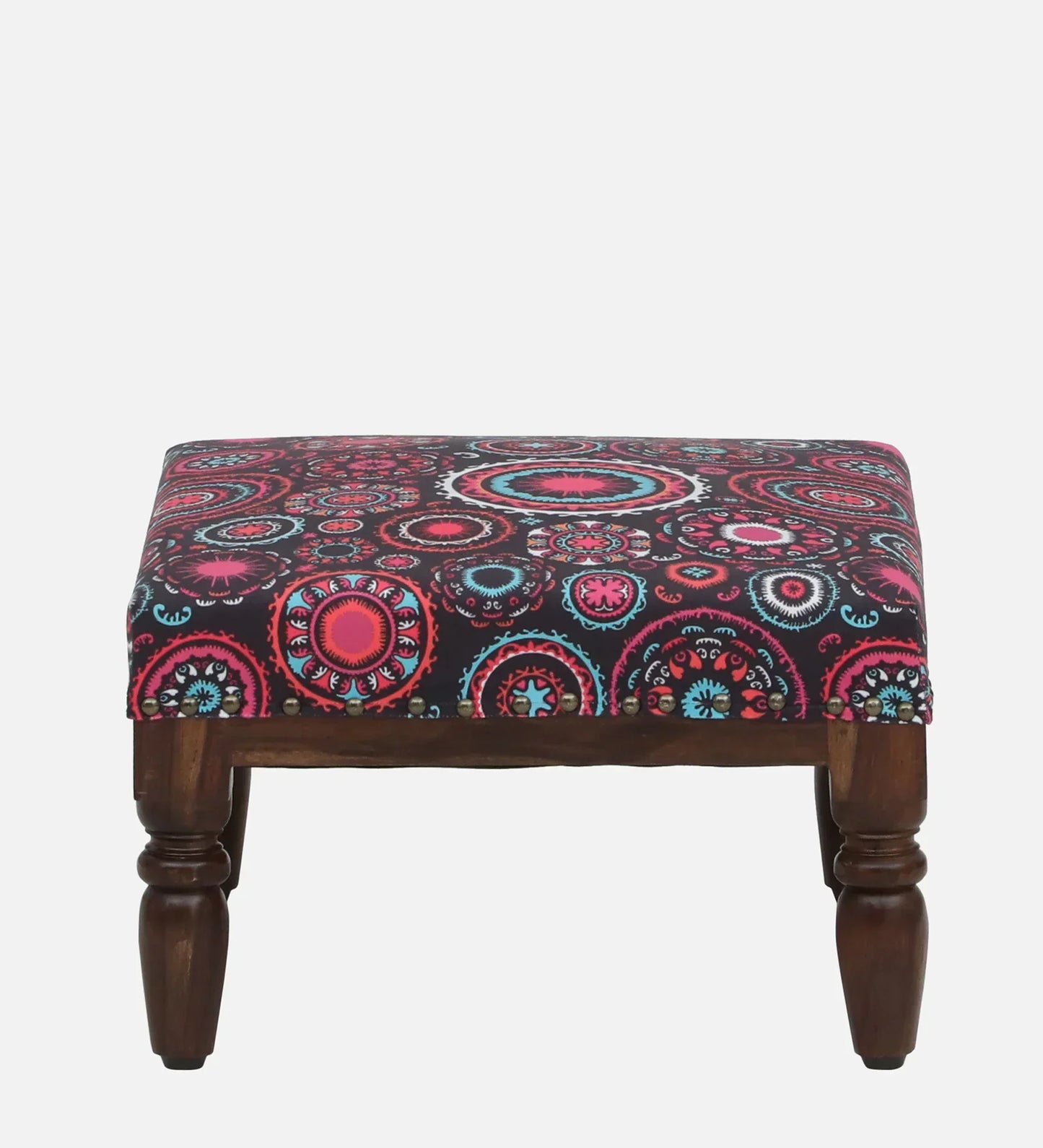 Sheesham Wood Foot Stool In Provincial Teak Finish